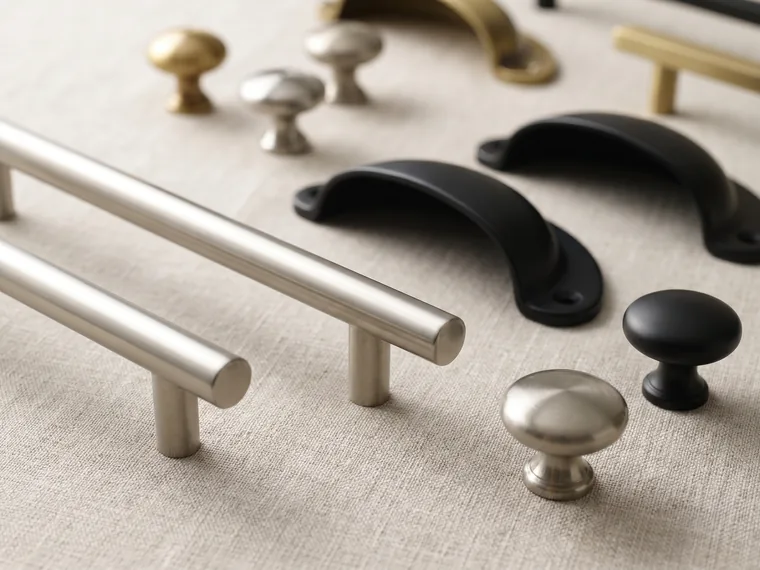 Cabinet pulls and knobs in mixed finishes